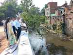 निगमायुक्त ने जलभराव संभावित स्थलों का निरीक्षण किया